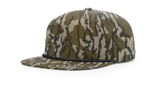 Richardson 256 256P Umpqua Rope Snapback Cap Adjustable Hat Blank Camo Hat Bulk Hats - Bottomland/Black Rope Hat
