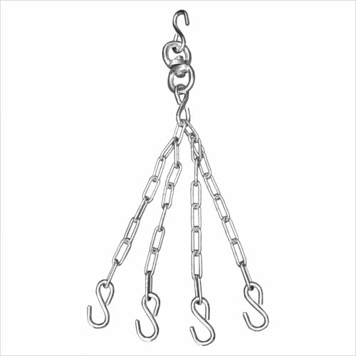 Image of De Jure Fitness Heavy Duty Rust-Proof Stainless Steel Hanging Chain for Punching Bag | 360 Swivel Hook, Durable Links for Boxing, MMA & Gym Training | Supports Heavy Bags Indoors & Outdoors
