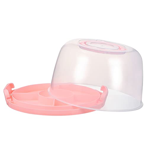HEALLILY Portable Cake Carrier with Lid Reusable Cupcake Container for Pies Cookies and Desserts Non- Base Cover Transparent Design for