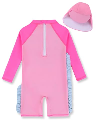Girls Long Sleeve Rashguard Sets Kids One Piece Swimsuit Bathing Suit UPF 50+ UV Zipper Swimwear2