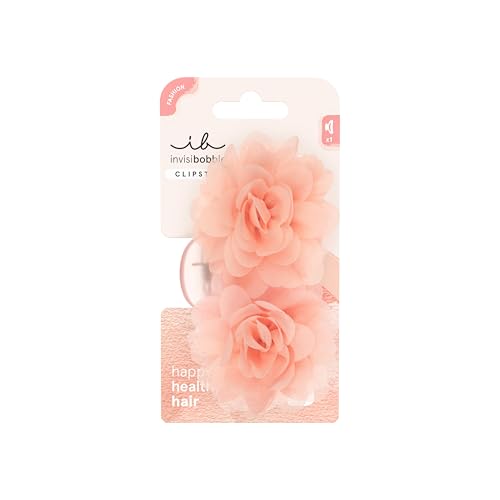 Barrette à cheveux invisibobble Clipstar M avec fleur rose pour femme et fille