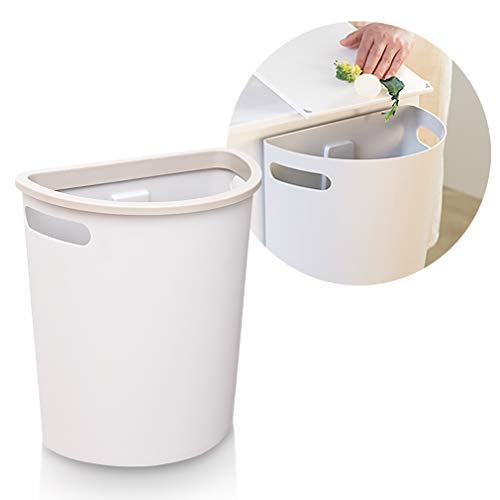 SUBEKYU Small Trash Can, Hanging Waste Bin Under Kitchen Sink, Plastic Wastebasket Over