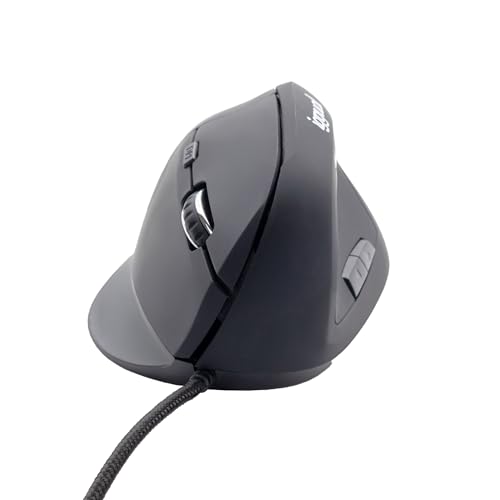 iggual – Ratón Vertical Ergonómico con Cable USB de 1,5m, 6 Botones y dpi Ajustable hasta 2400, Mouse Ergonómico Ideal para Oficina y Uso Prolongado, Compatible con Windows y Mac