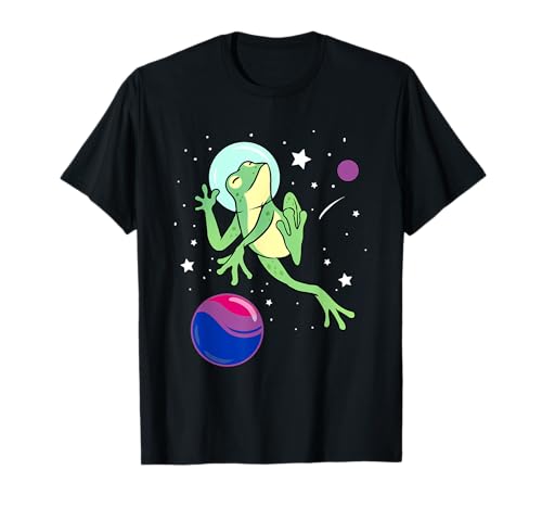Bisexueller Frosch Astronaut Bisexual Pride T-Shirt