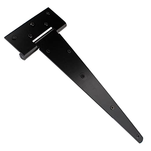 Rural365 Triangle Door Hinge 2Pk - Heavy Duty 12 Inch T-Strap Farmhouse Style Door Hinges Matte Black Barn Door Hinges #TOP1