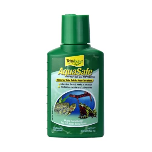 TetraFauna AquaSafe for Reptiles and Amphibians 3.38 Ounces, Aqua-Terrarium Water Conditioner, Makes Tap Water Safe