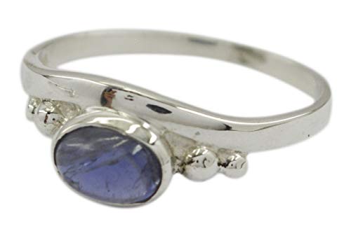 Bague iolite naturelle argent 925 gemme violette bague femme véritable de luxe