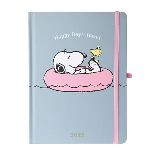 July 2025 Dec. 2026 Planner by Graphique Weekly and Monthly Planner 18 Months Calendar Hardcover Peanuts Pink Floatie 6 x 8