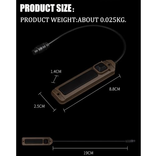 Interruptor táctico de doble botón de alta resistencia compatible con conector SF y 2,5 mm 6