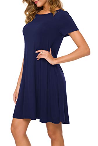 Image of POPYOUNG Women's Dress Fall Outfits Casual Midi Sundress
