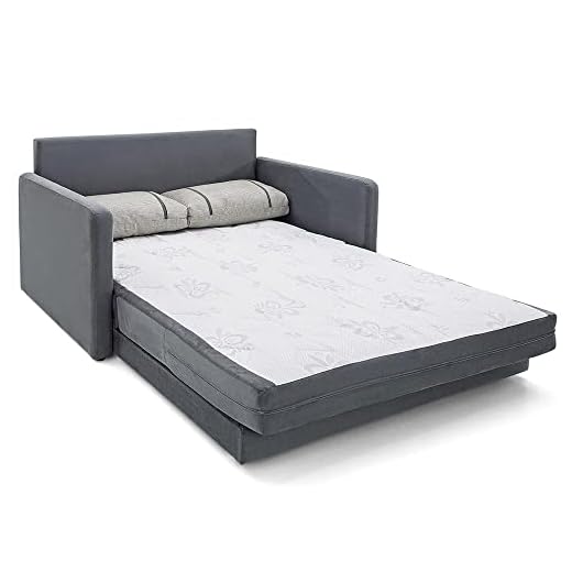 Sofá-cama 3 Lugares Herval Space Suede Cinza, 176 cm