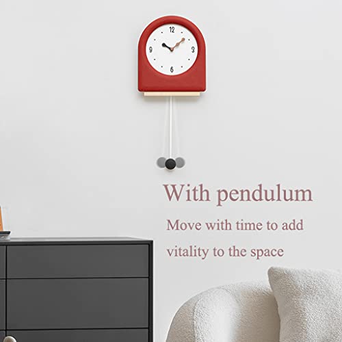 Horloge murale à pendule rouge quartz pour la décoration du salon - 6
