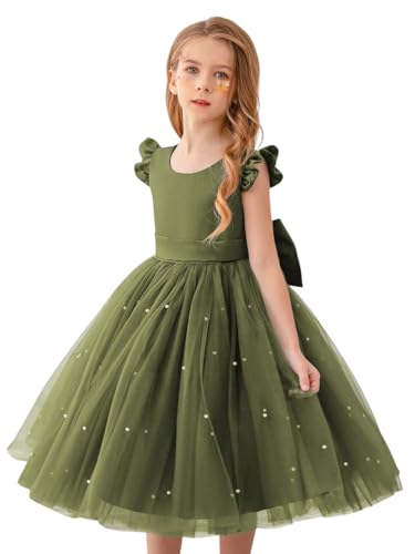 Image of TAGAS Girls Princess Party Dress | Mesh Layered Fit & Flare Frock for Girls | Pearl Embellished Tulle Dress | Birthday Dressess | Wedding Kids Fancy Frock (3-11 Years)