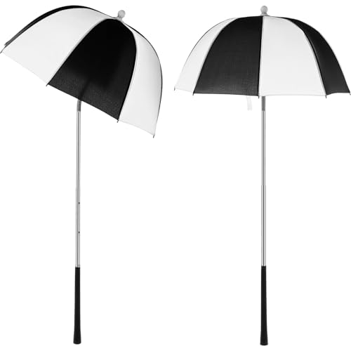 Jexine 2 Pack Golf Bag Umbrellas 22.44x54.3 Waterproof Golf Club Umbrella Rain Covers for Club Protection Windproof UV Shield(Black and White)