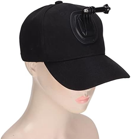 Baseball Caps Hat with Action Camera Holder Mount Bracket, Compatible with GoPro Hero, for Insta360 GO 2, One X2, for Insta360 One R, for DJI Action 2 and Other Action Cameras