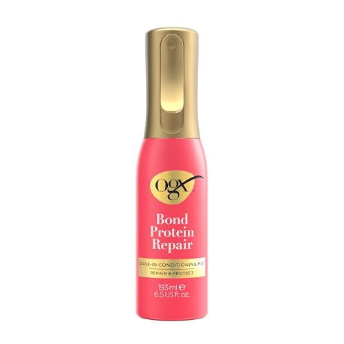 OGX Repair and Protect Bond Protein Repair Leave-in Conditioner and Heat Protection - Weightless Leave-in Care and Heat Protection up to 230 Degrees Celsius