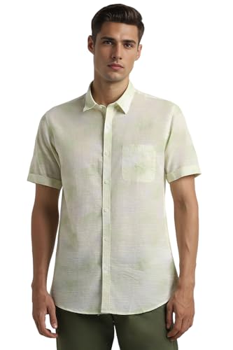 Image of Peter England Men Cotton Slim Fit Casual Summer Half Sleeve Shirt
