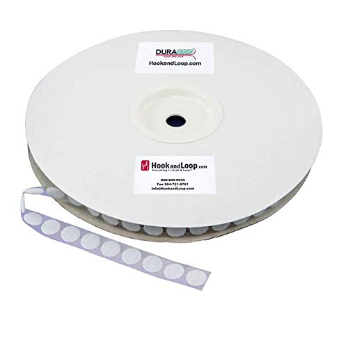 DuraGrip® Brand - 5/8" White Hook Coins | Hook Side Only, Loop Side Sold Separately