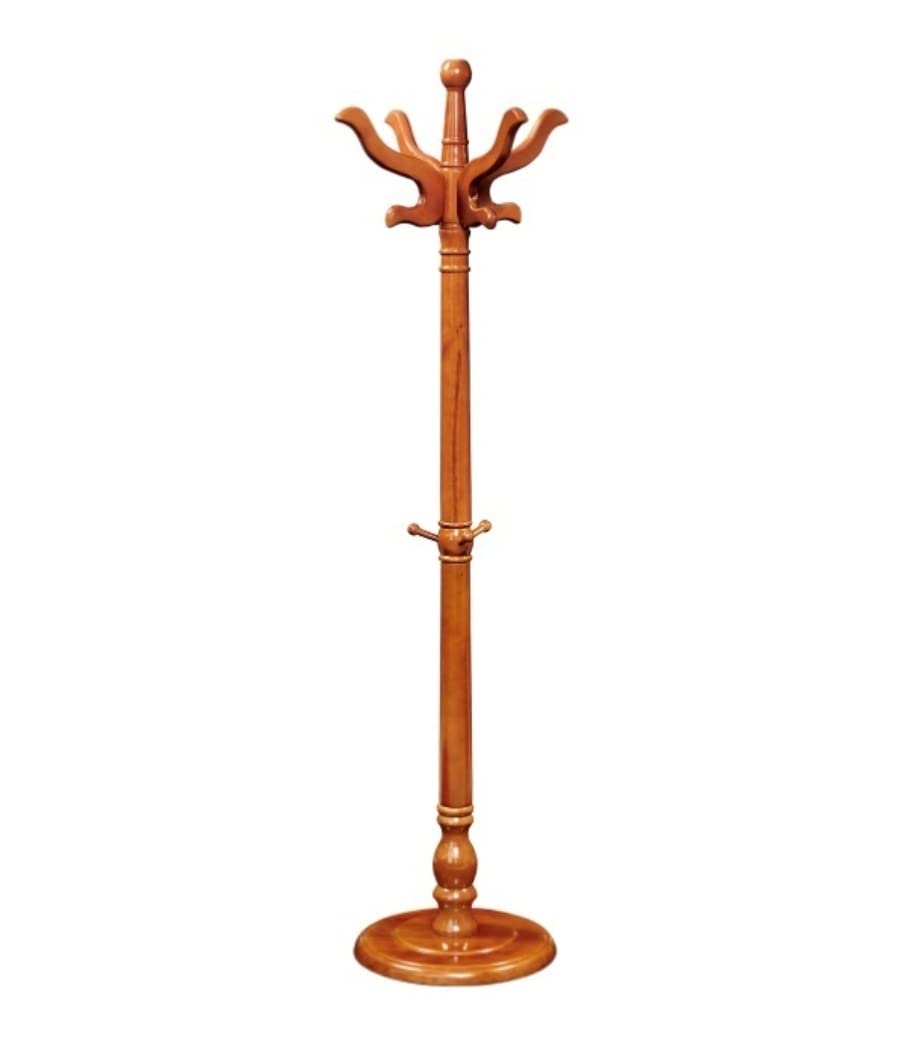 FCXWEVR Coat Rack Coat rack wooden coat rack, freestanding, with hooks, hallway, coat hanger, hat stand for bag, umbrella, clothes, scarves coat rack (color : teak color, size : 180X40CM)