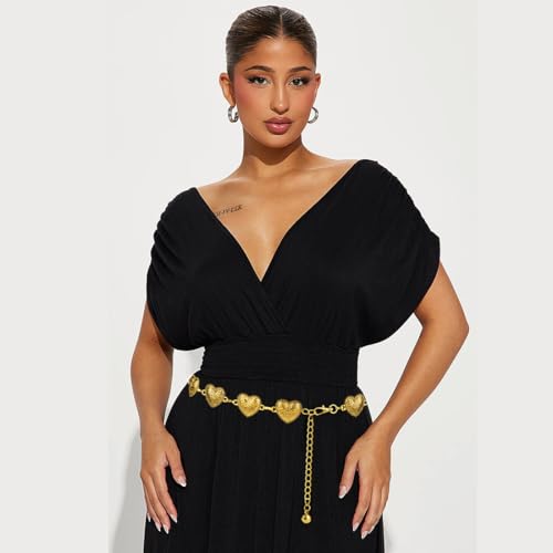 Women Concho Chain Belt Western Cowgirl Waist Chain Adjustable Metal Link2