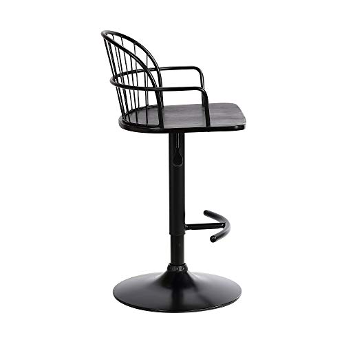 Butaco Ajustable Armen Living Edward en Madera y Metal Negro miniatura 5