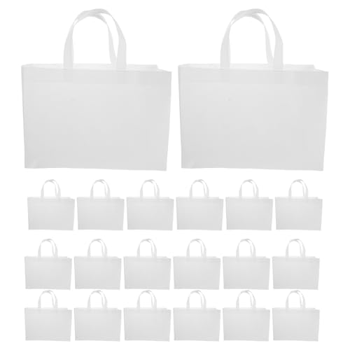 Sac de shopping en non tissé blanc avec poignées solides et format pliable grand volume