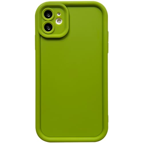 Image of Puxicu Slim Case for iPhone 12, Enhanced Camera Protection, Shockproof Skin-Friendly Touch Soft Case Cover for iPhone 12 Phone 6.1 inch, Avocado Green