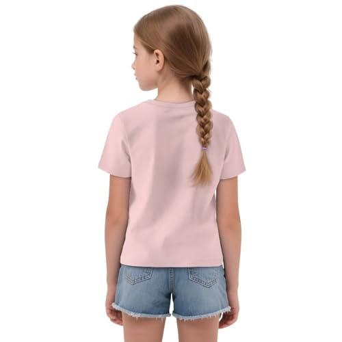 ZFRXIGN Girls Short Sleeve Tie Front Top Casual Summer T Shirt Crew Neck Tee Tops 5-122