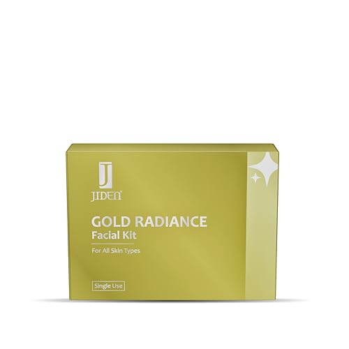 JIDEN Gold Radiance Facial Kit 30gm – Enriched with Swarna Bhasma, Papaya & Aloe Vera Extracts 6-Step Facial for Deep Nourishment, Enhance Skin Elasticity & Glow, For Youthful Radiant Glow