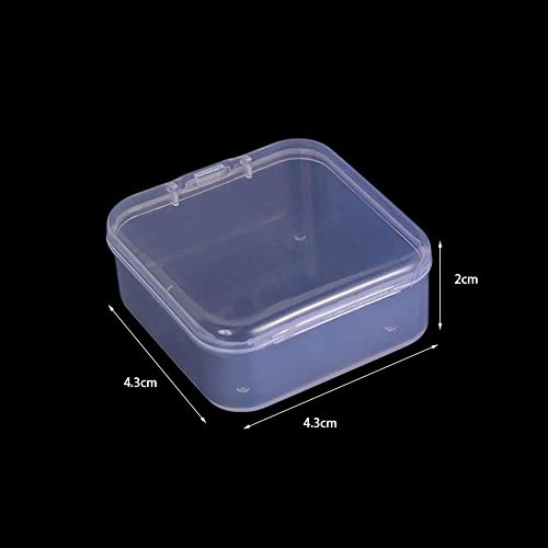 Image of 5 Pcs Plastic Jewelry Storage Containers, Mini Clear Square Box Empty Case with Lid for Earplugs, Jewelry, Hardware or Other Small Crafts Boxes and Organizers