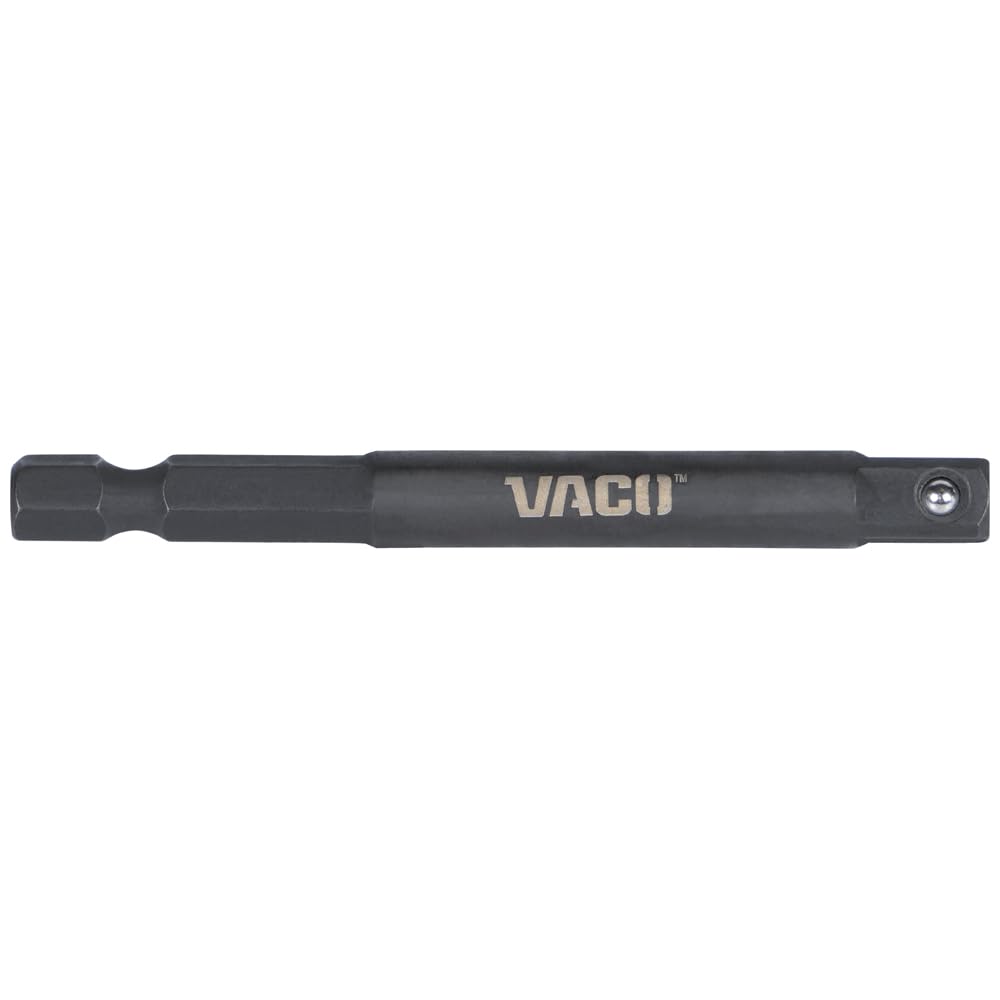 VACO VAC4102 10-częściowy zestaw nasadek udarowych 2 w 1, z etui, adapterami, grzechotką, 6 gniazd, 12 SAE i rozmiary metryczne do napędu 1/4 cala