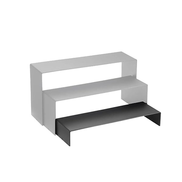 Alzata Bassa per Buffet in Acciaio Inox, 54,7x17x8,5 cm, Color Carbone