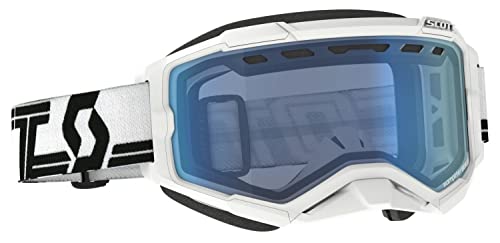 SCOTT Fury Adult Snowmobile Goggles - White/Black/Blue/One Size