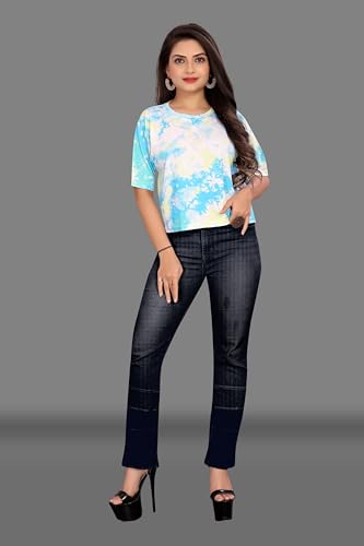 Image of Regolith Designer Sarees Women's Spandex Solid Half Sleeve Regular Fit T-Shirt