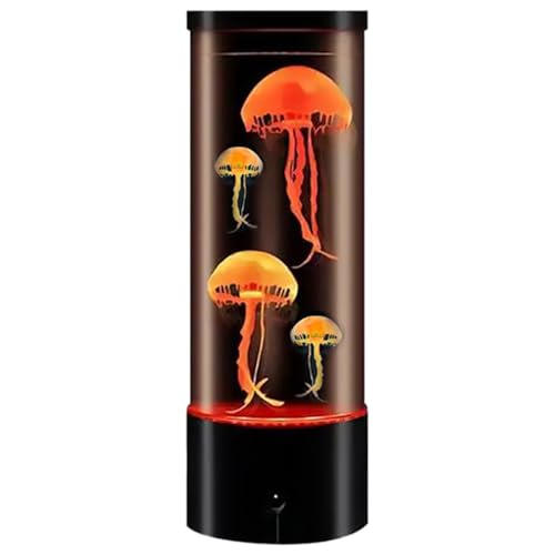 Lámpara eléctrica de medusas – Lámpara LED acrílica para mesa de tanque de medusas con 7 colores | Movimiento de acuario para decoración de escritorio del hogar, luz nocturna relajante, ambiente