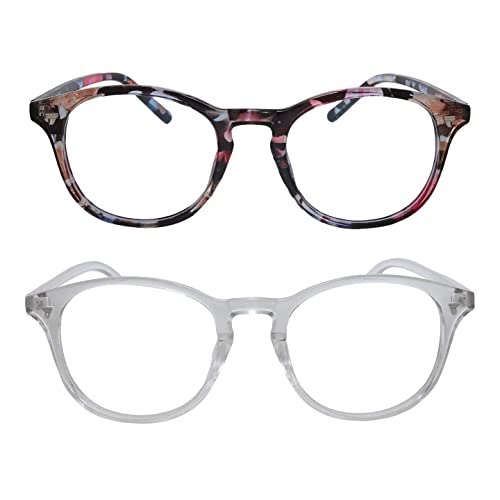 Image of IFLASH Blue Light Blocking Glasses Gaming Filter Transparent Round Eyeglasses for Eye Protection Men Women, Computer /Tablet /Laptop /Mobile /TV, Anti-blue & Anti eyestrain