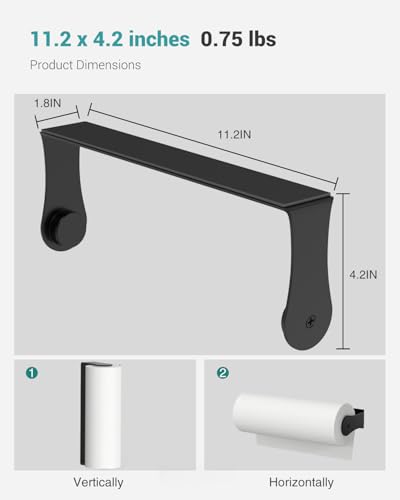 Image of PAROTO Magnetic Paper Towel Holder for Fridge, Black Paper Towel Holder for Kitchen, Strong Magnet for Refrigerator, RV, Garage, BBQ, No Drilling, Kitchen & Bathroom Organizers and Storage