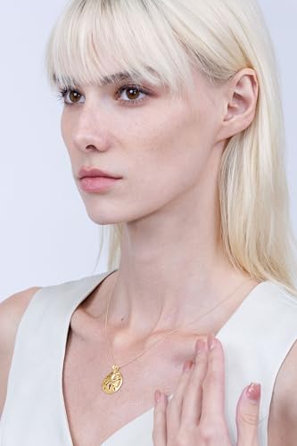 Hoops & Loops 925 Sterling Silver Beach Sand Dollar Pendant Necklace for Women, Men | Silver, Yellow Gold, Rose Gold4