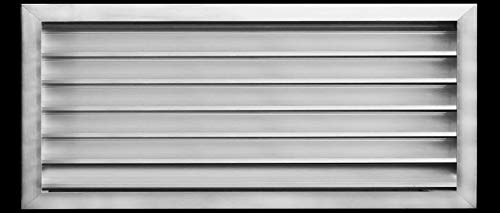 30"w X 16"h Aluminum Exterior Vent for Walls & Crawlspace - Rain & Waterproof Air Vent with Screen Mesh - HVAC Grille - Aluminum [Outer Dimensions 31.5”w x 17.5”h]