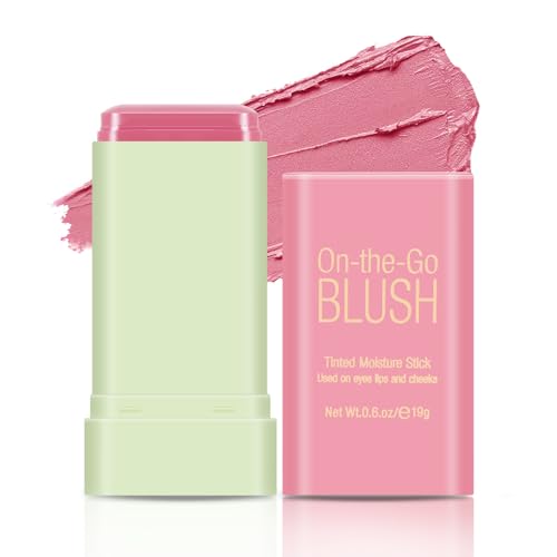 Boobeen Multi-Use Makeup Blush Stick - Waterproof, Long Lasting Tinted Solid Moisturizer for Eyes, Lips and Cheeks