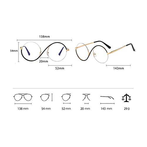Image of willochra unique Round Blue Light Blocking Glasses for women Elphaba Glasses Metal Frame Computer Anti Eyestrain Eyeglasses