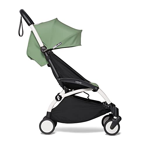 Image of BABYZEN YOYO Stroller Combo - Lightweight, Compact , Foldable Stroller- Multiple Recline positions, Travel friendly, 5 point harness- Suitable for baby weighing upto 22kgs - Includes white frame with Peppermint seat cushion and matching canopy