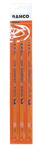 SnapOn 3906-300-3P Bahco 12-Inch Sand Flex Bi Metal Hand Hacksaw Blade, 3-Pack