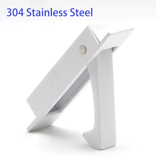 Dontay Pocket Door Pull Handle, Edge Pull, Flush Mount, Stainless Steel 304, White, 5