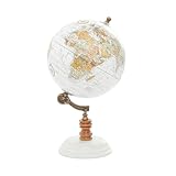 Deco 79 Marble Globe, 7' x 7' x 11', White