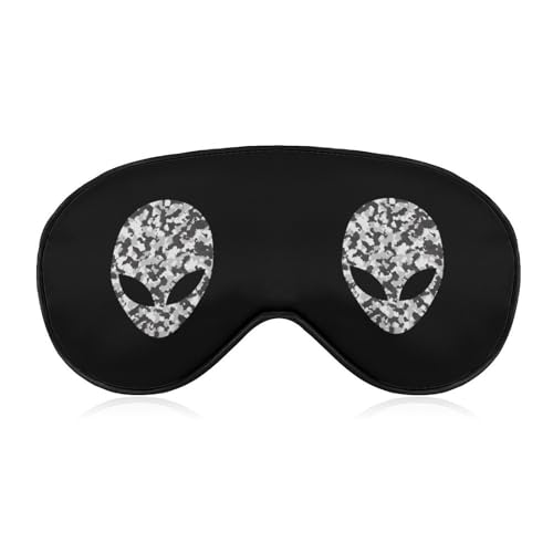 Camouflage Aliens Sleep Mask Eye Shade Cover Adjustable Strap for Travel Lunch Break Women Men