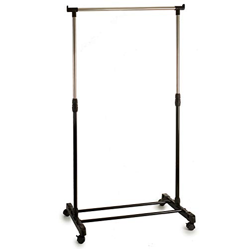 TU TENDENCIA UNICA Perchero Barra para Colgar Ropa de Acero, Base con 4 Ruedas para transportarlo, Bloqueo de Ruedas. Resistente y Estable