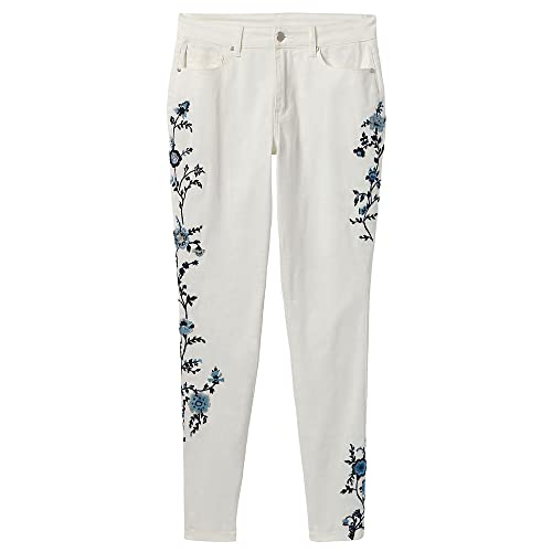 K. Jordan Womens High Waisted Embroidered Skinny Jean, Available in Plus Size4
