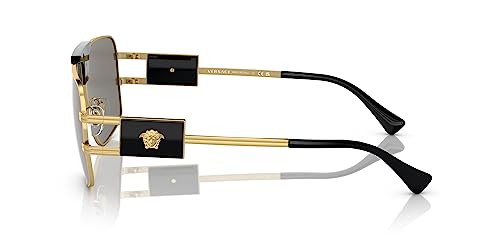 Versace VE 2251 10026G Light Gold Metal Navigator Sunglasses Grey Mirror Lens2