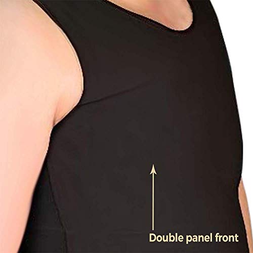 Tranz* Forms Sleeveless Chest Binder Black FTM Binder with Double Panel Front - Small2